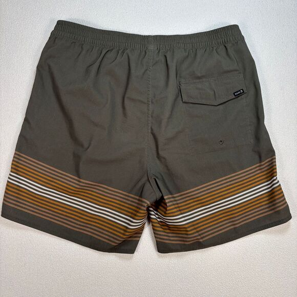 Roark Boardshorts Men's M Green Stripes Unlined Pockets Guide Works Swim‎ Shorts - Picture 2 of 14